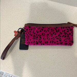 American Darling animal print Pink Wristlet
